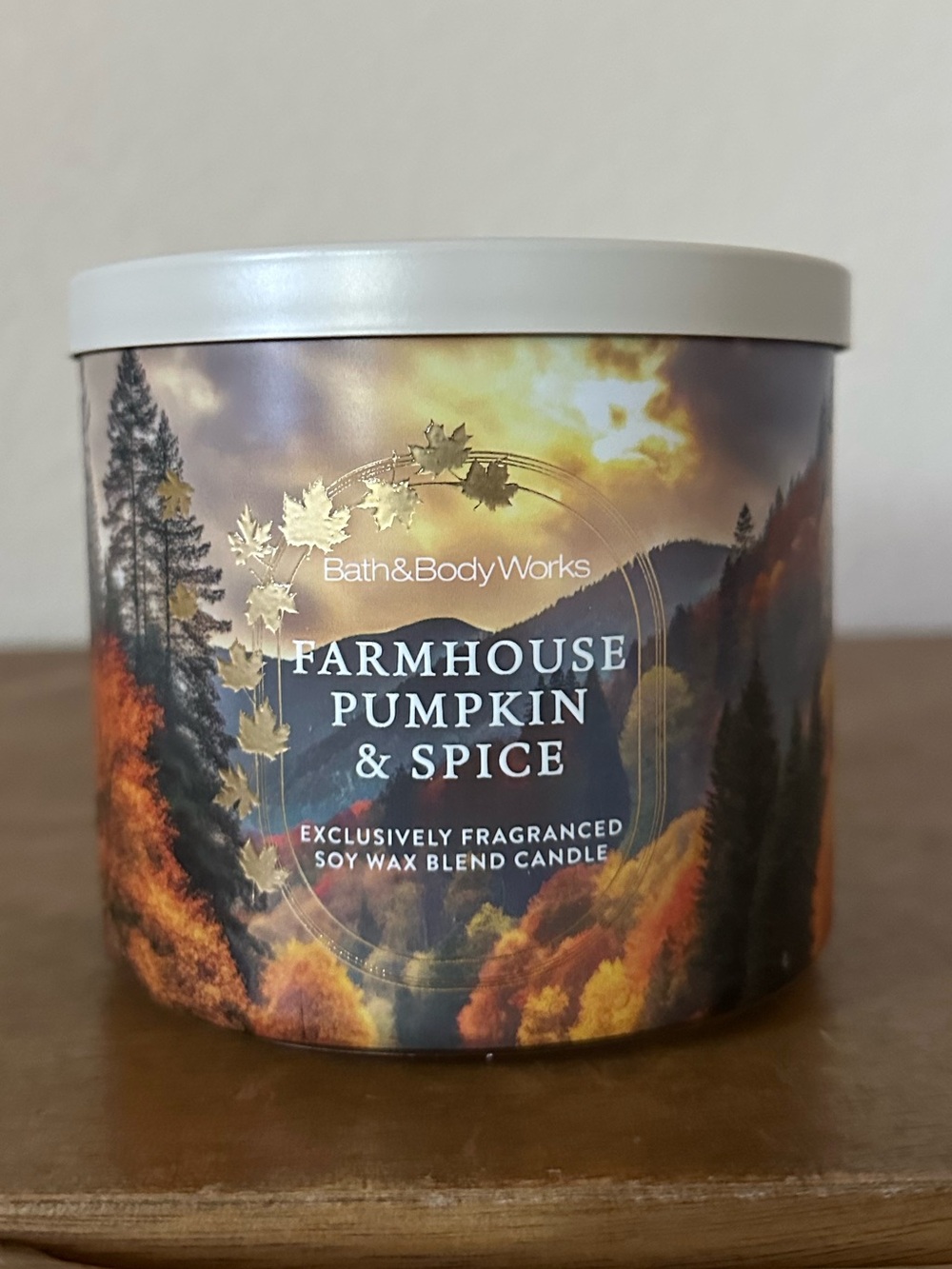 NEW Bath & Body Works Farmhouse Pumpkin & Spice 3 wick candle NEW